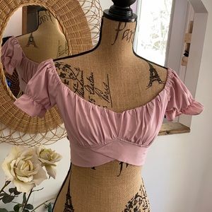 Off shoulder boho crop top